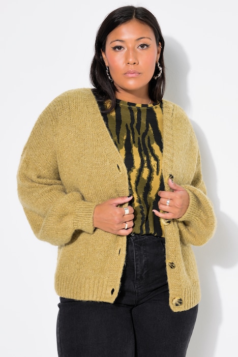 Strickjacke, Oversize Shape, Ballon-Langarm