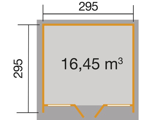 Weka Design 263 tuinhuis, maat 3, inclusief vloer, 305 x 316 cm, grijs