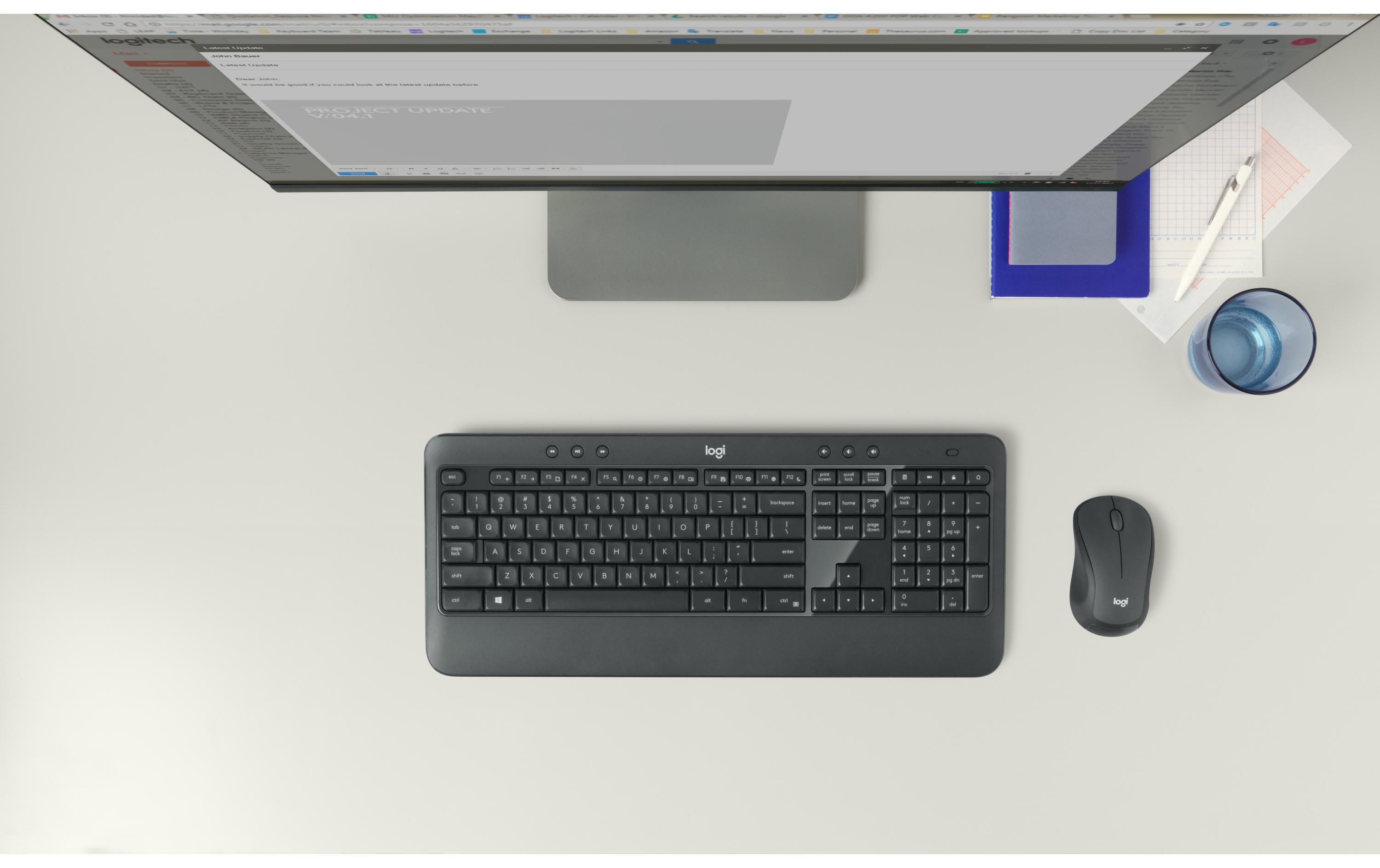 Tastatur-Maus-Set MK540 Advanced US-Layout, für WindowsSet aus Wireless-Tastatur und -Maus mit bis zu 3 Jahren Batterielaufzeit für PC und Laptop