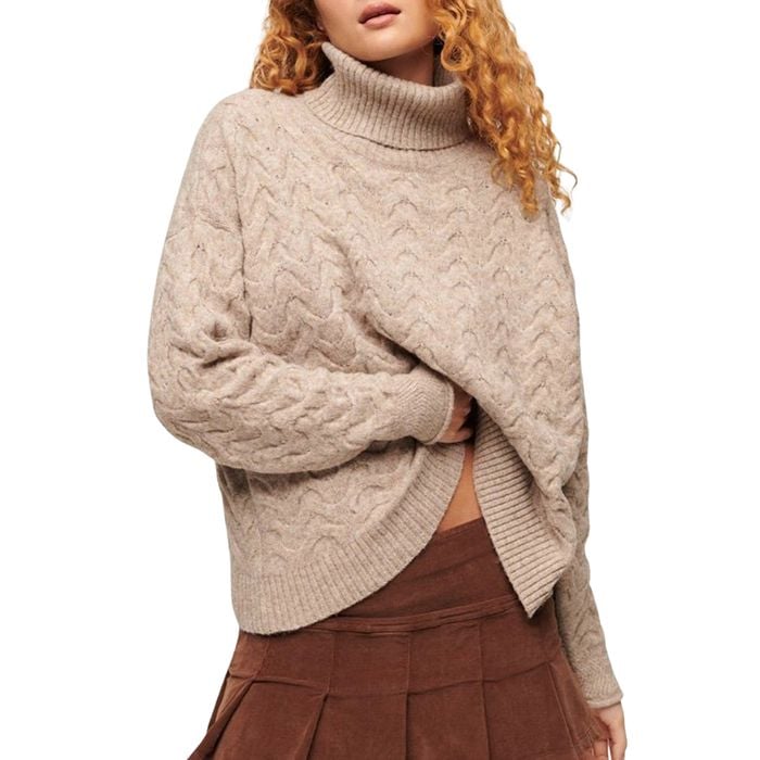 Superdry Cable Roll Neck Trui Dames