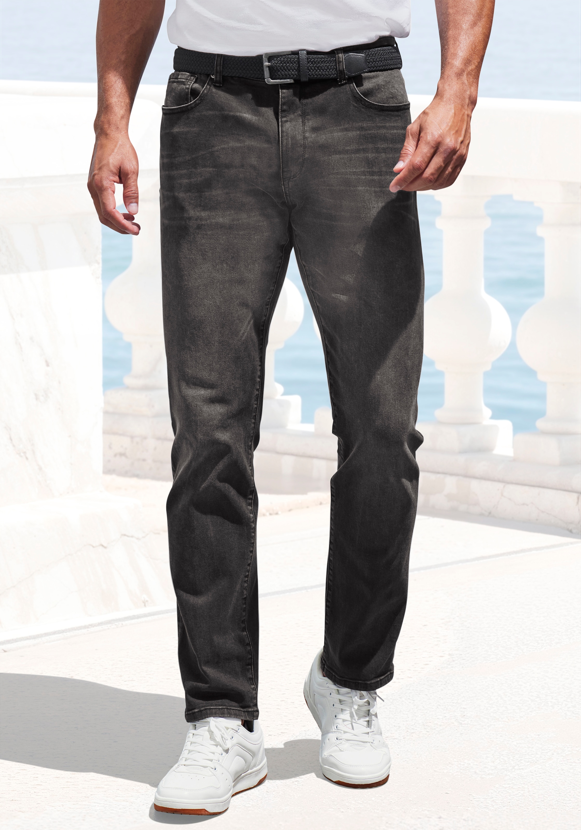 John Devin 5-Pocket-Jeans »Straight-fit Jeans« aus elastischer Denim-Qualität