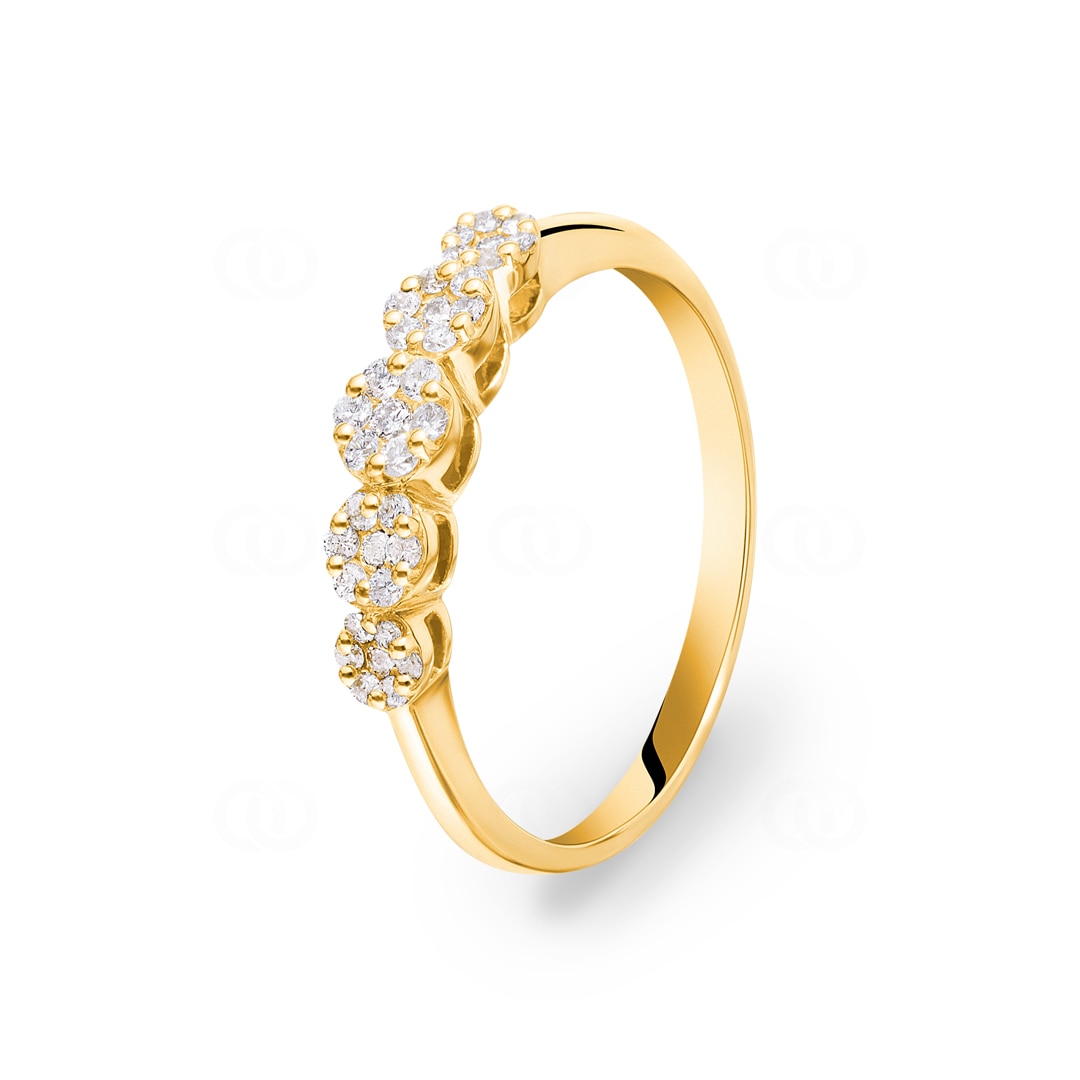 Verlobungsring 750/18 K Gelbgold mit Diamanten 0.23 ct H/si