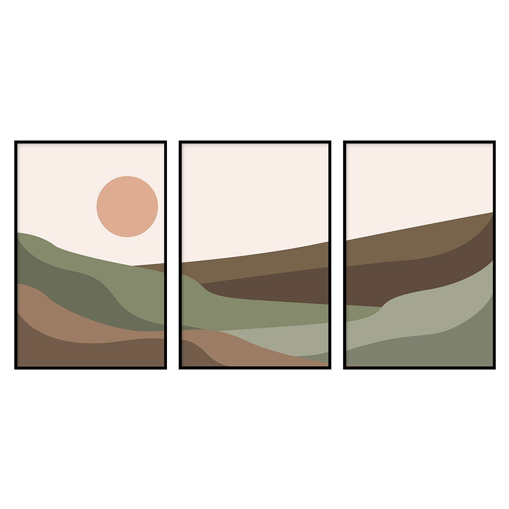 Walljar poster ingelijst - Abstract Mountains Poster ingelijst - 50 x 70 cm