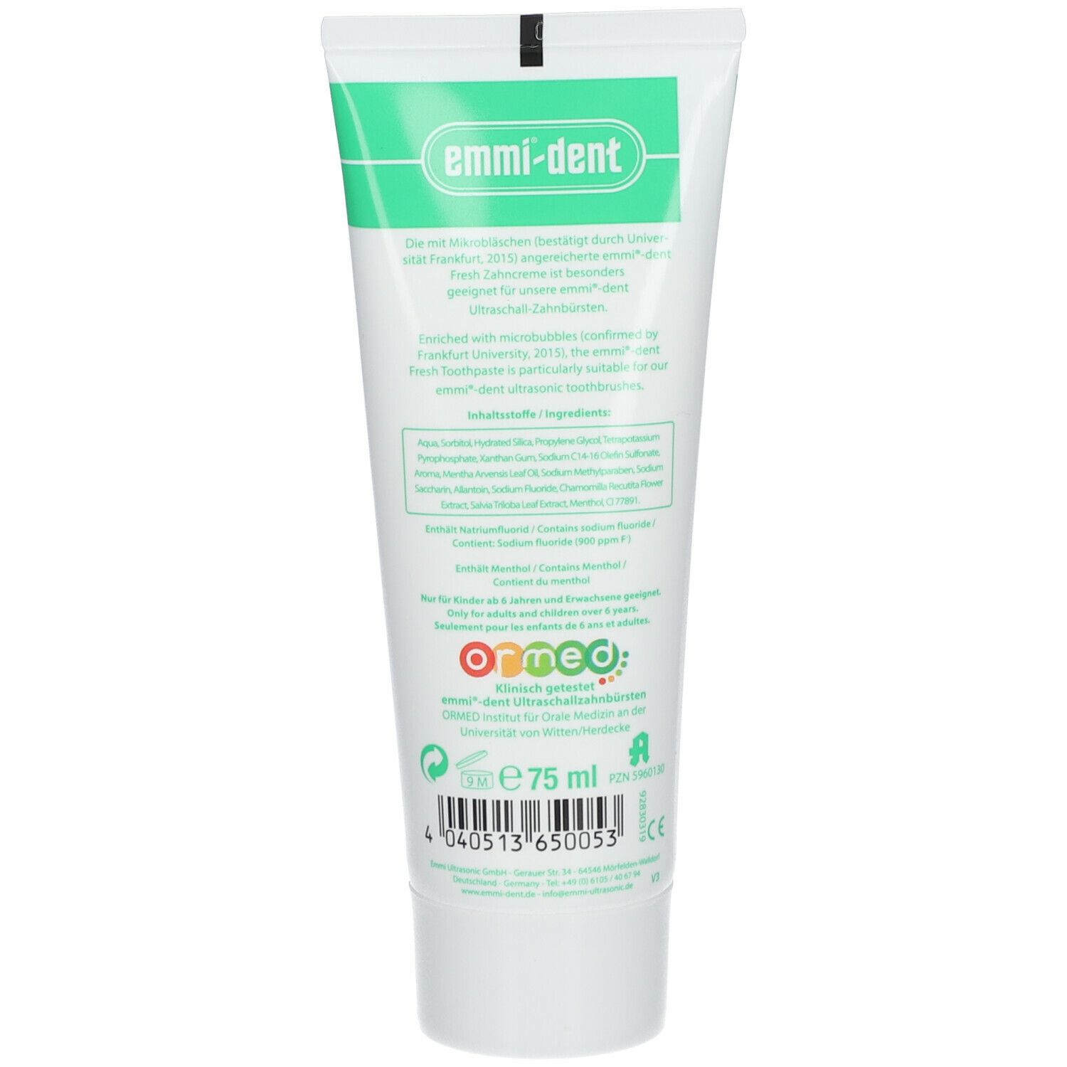 Emmi-dent Ultraschall-Zahncreme fresh (starker Minzgeschmack)