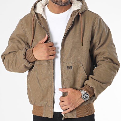 Veste Capuche Vintage Workwear Marron