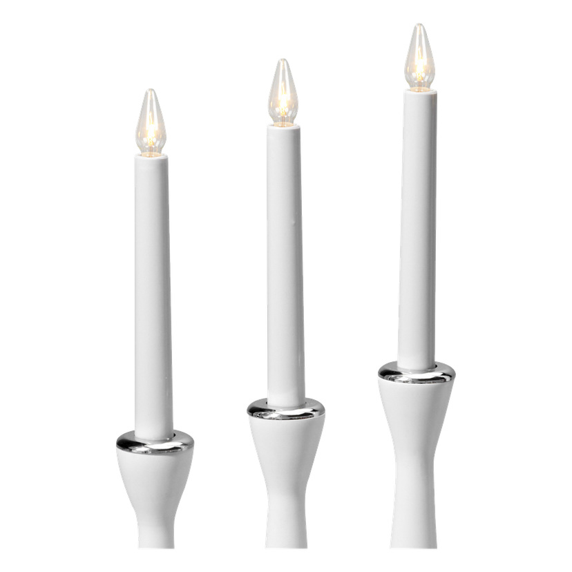 Hvit adventslysestake 49 cm