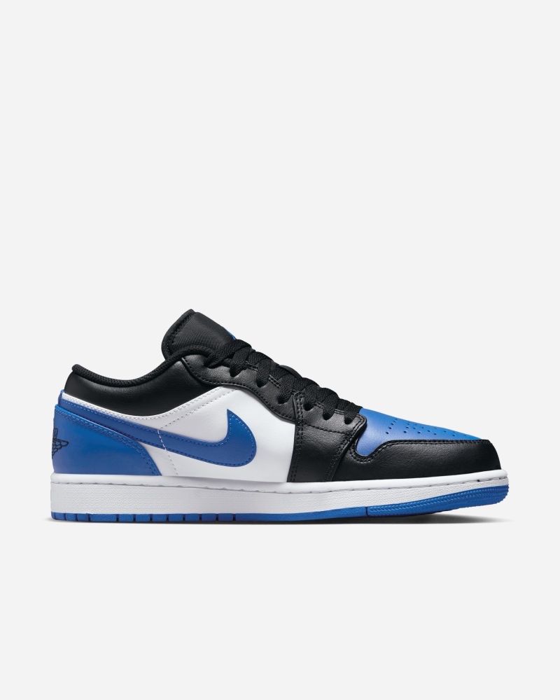 Chaussures Nike Air Jordan 1 Low Blanc/Noir/Bleu pour homme