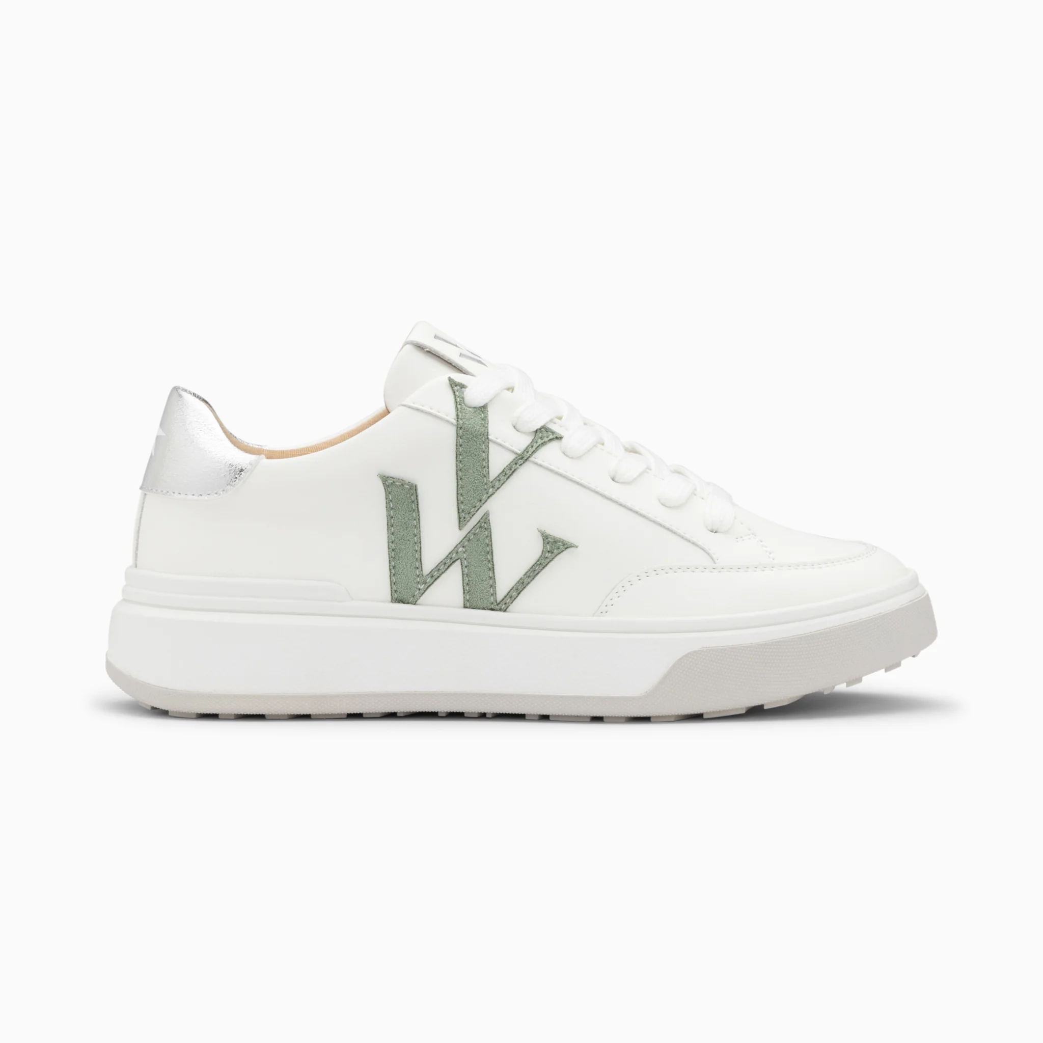 Sneakers-Baskets monogramme Candice blanc et vert