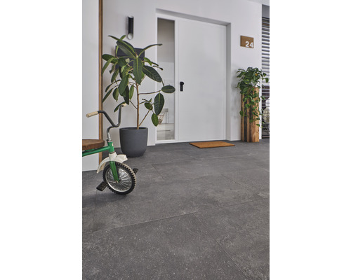 FLAIRSTONE porseleinen terrastegel Luna Deep Grey gerectificeerde rand 100 x 50 x 2 cm