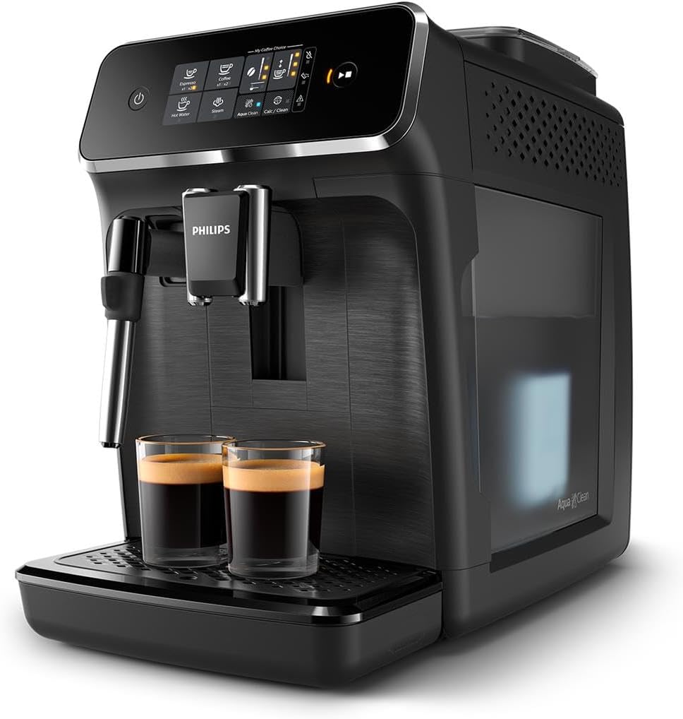 Philips Série 2200 Machine Expresso - Café à Grain - Mousseur à Lait Classique, cran Tactile Intuitif, Noir Mat (EP2220/10)