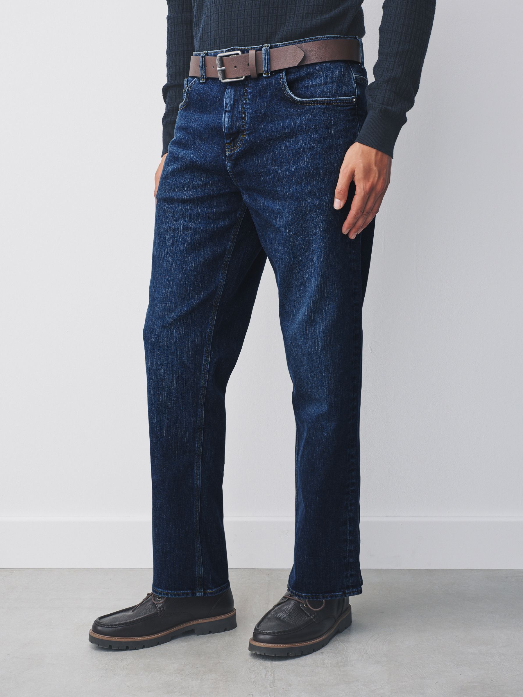 Blauw - Straight fit - Signature jeans met ceintuur