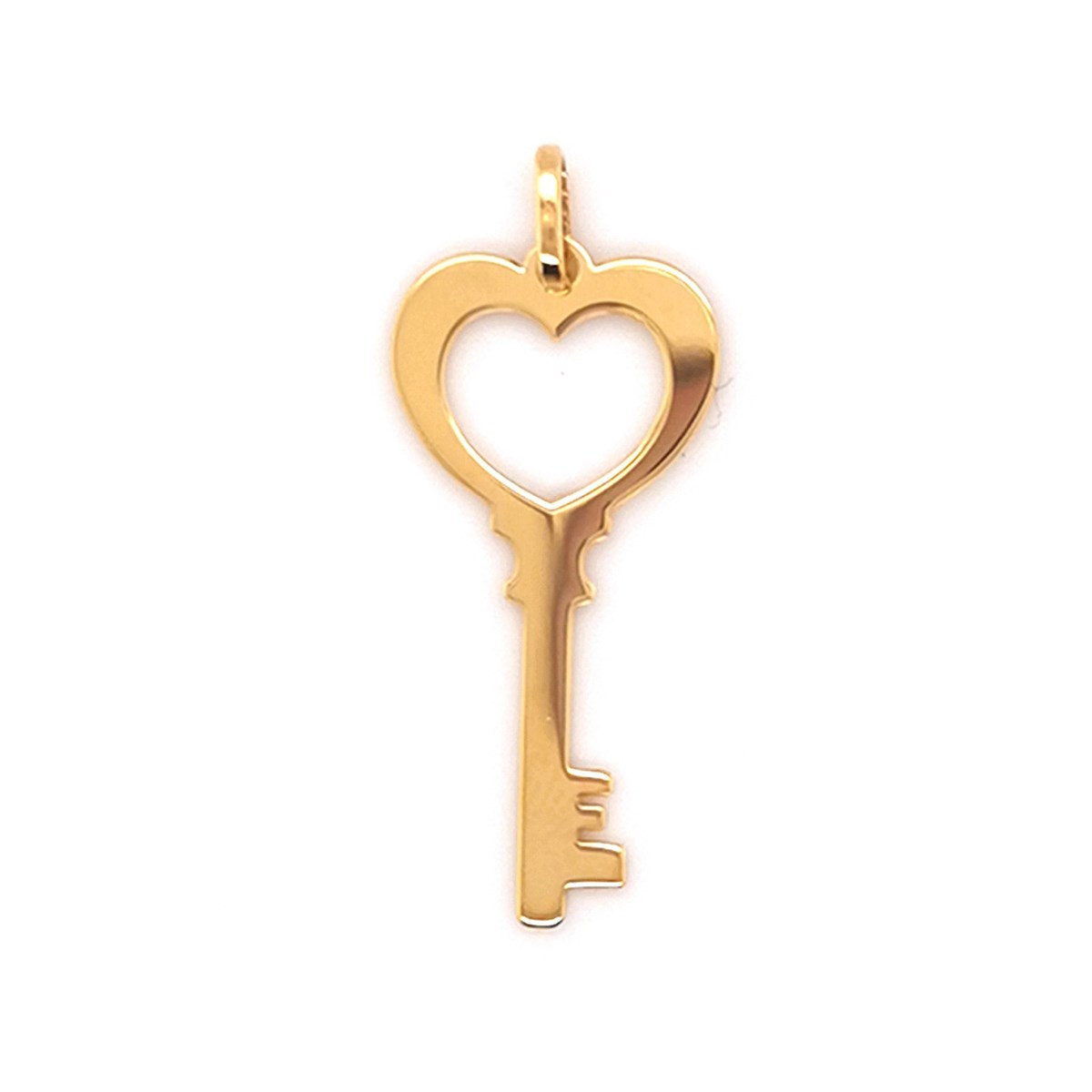 Pendentif clé coeur or jaune 9 carats