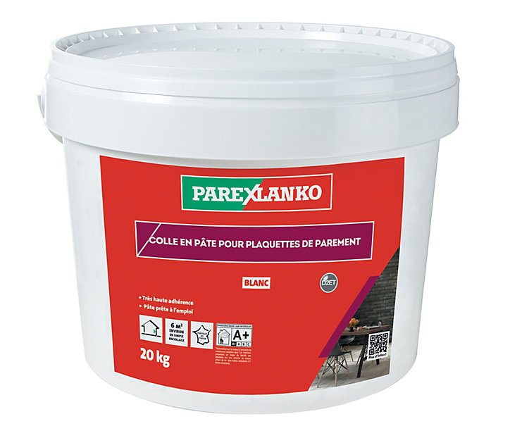 Colle pour plaquettes de parement intérieur blanc Parexlanko pâte 20kg