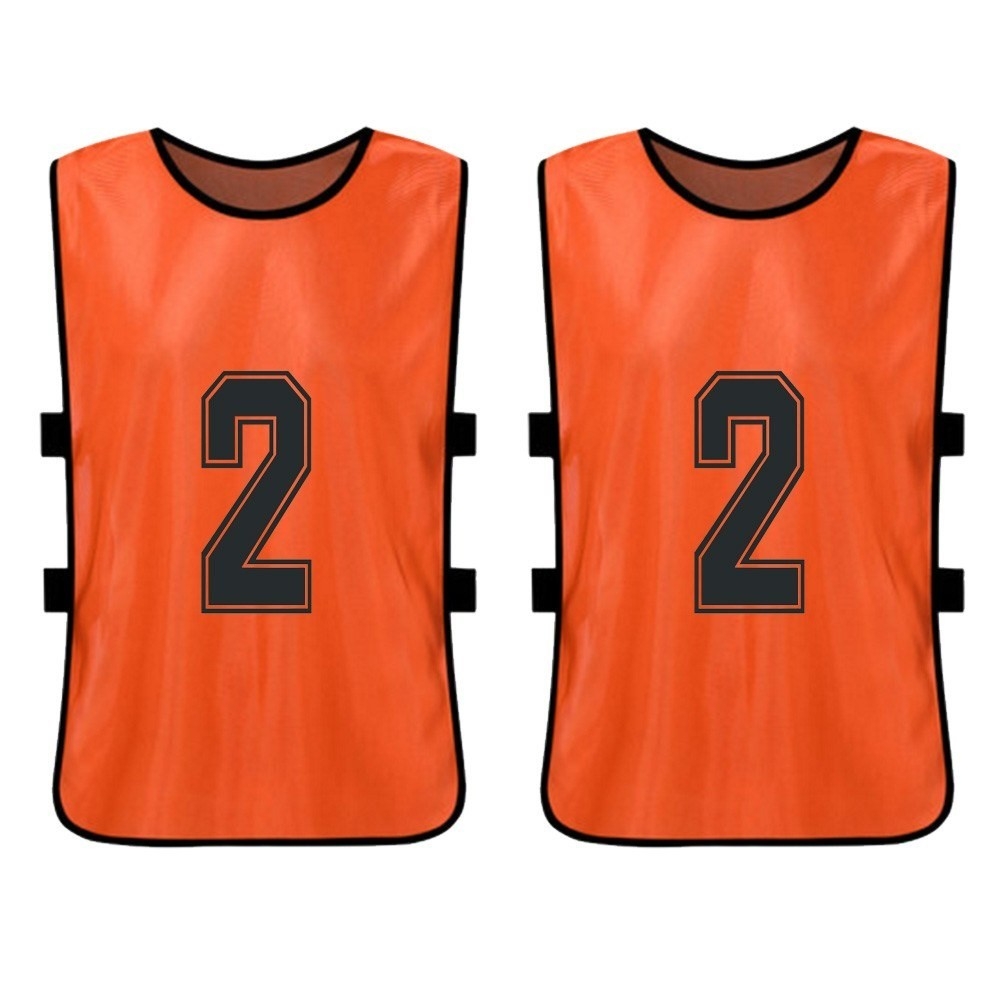 (6er Set) Sport Trikot Fussball Team Trainingsleibchen für Erwachsene (Unisex) - Orange