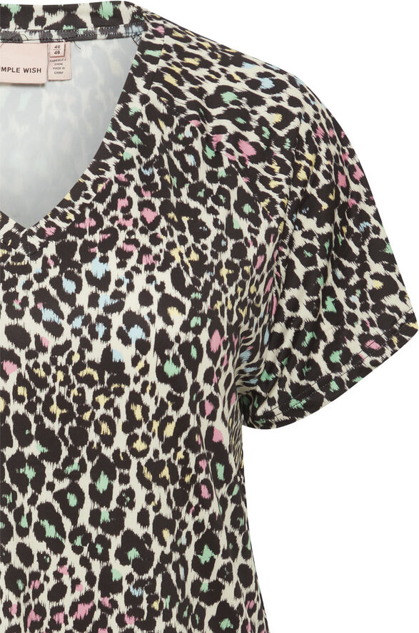 Simple Wish SWSEENA TEE 1 Pink carnation aop multi leo