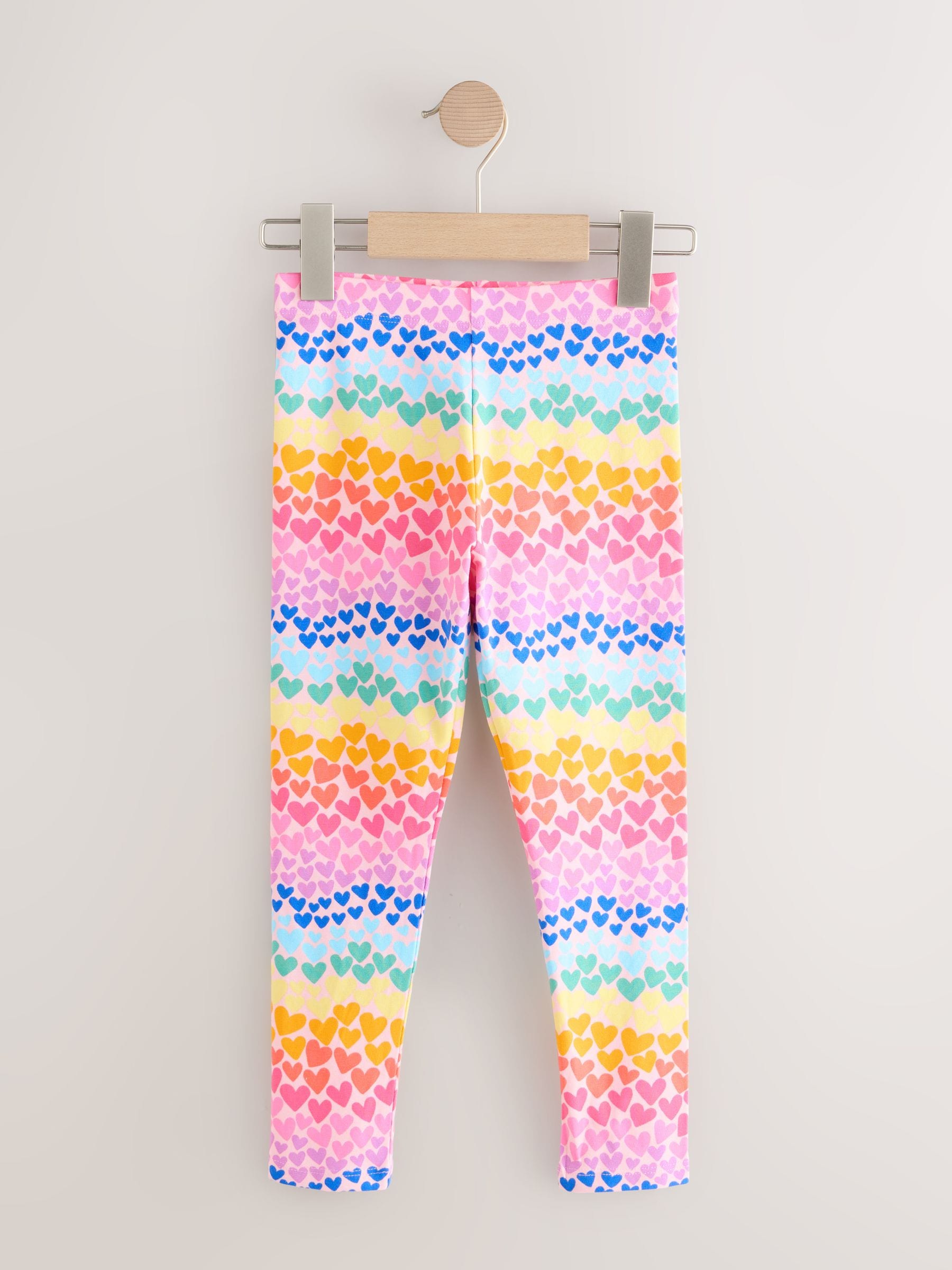 Regenboog/Hart/Roze - Verpakking van 5 leggings (3-16 jr)