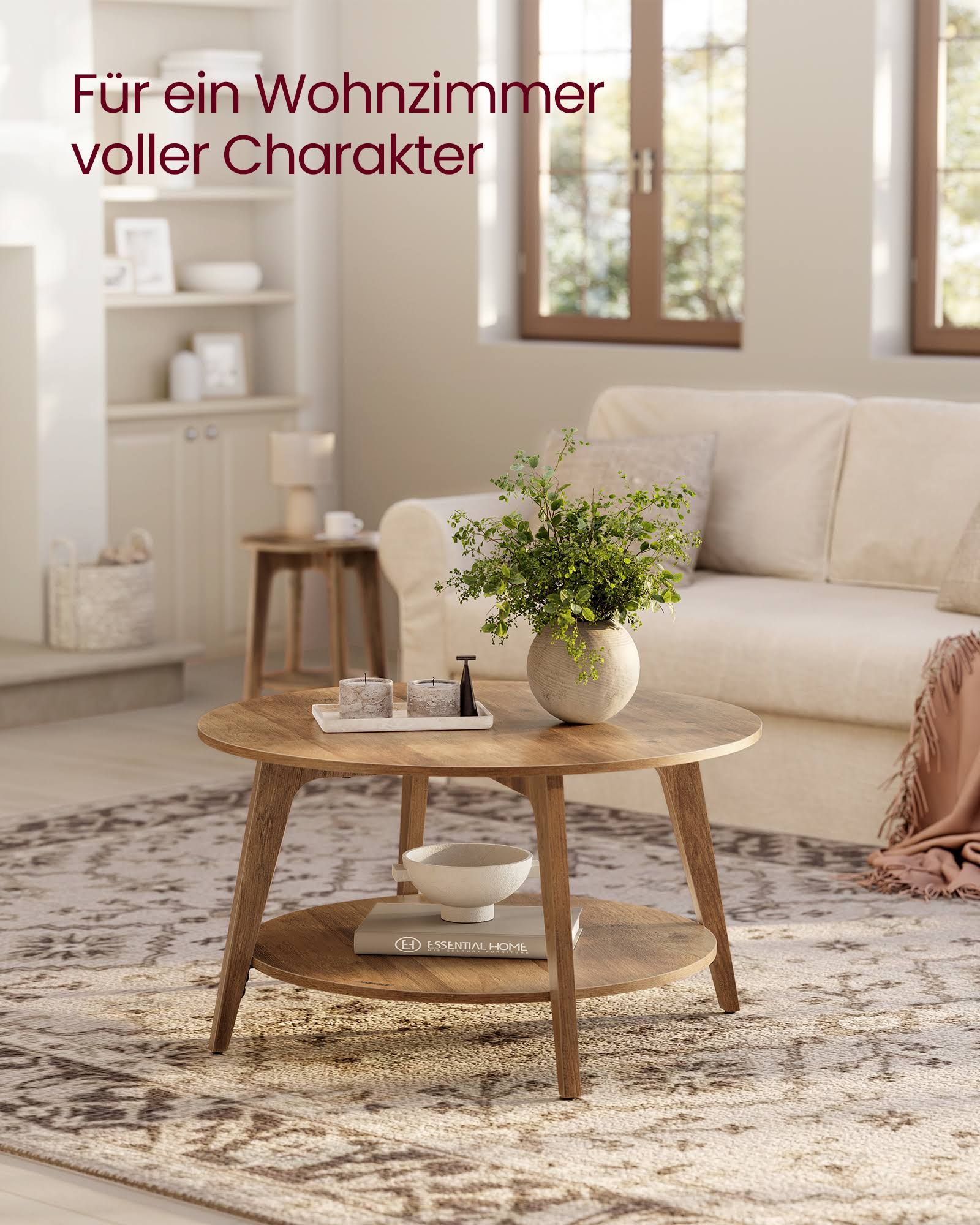 Vasagle Couchtisch Wohnzimmertisch 80 x 45 cm