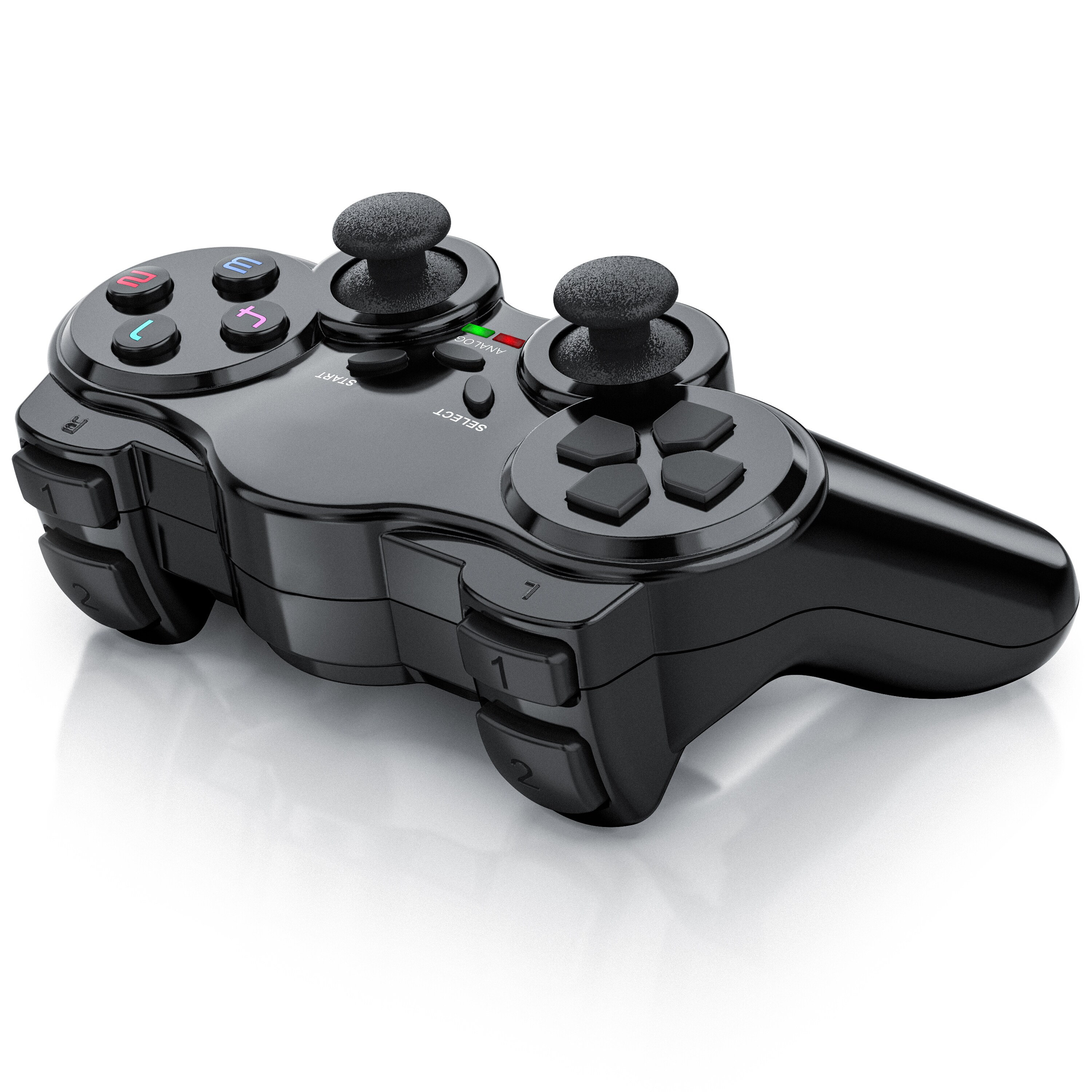 CSL PlayStation-Controller, Wireless PS2 Gamepad, 2,4 GHz Funk Adapter mit Dual Vibration