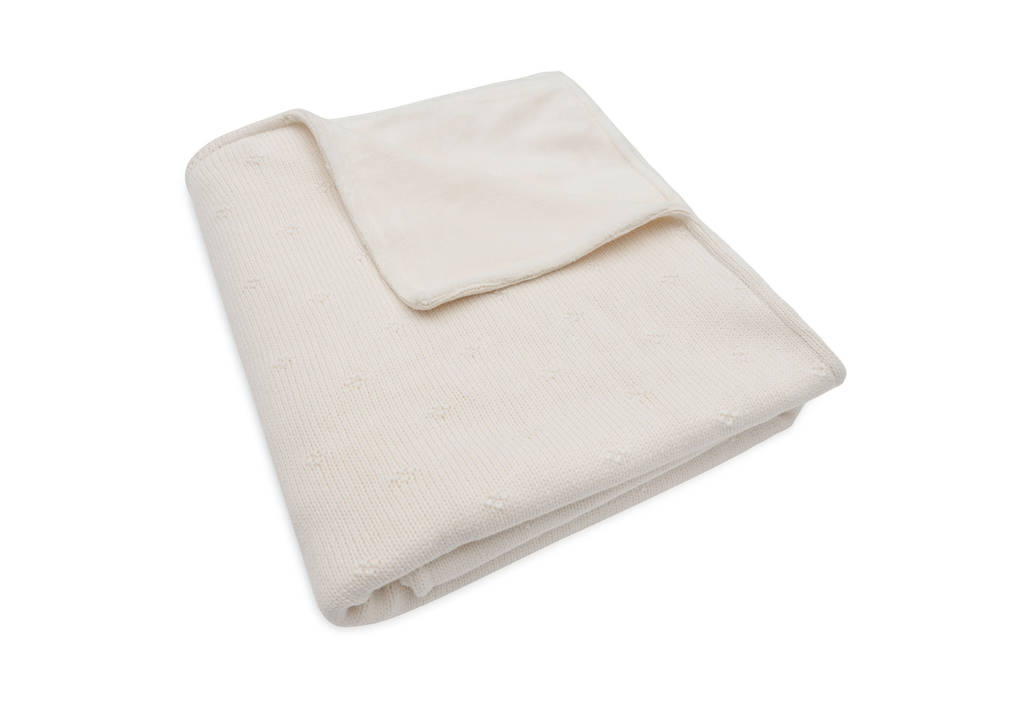 ledikant deken Cosy Knit - Ivory/Velvet