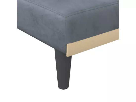 Prolenta Premium - Chaise longue gris foncé velours