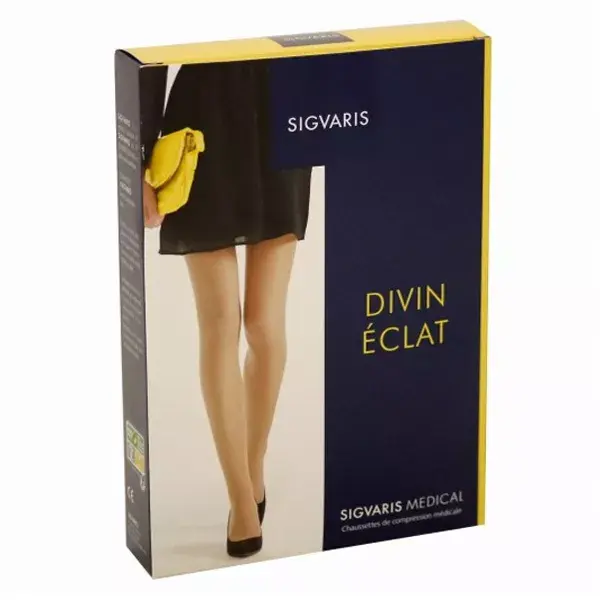Meias Sigvaris Divine Eclat Classe 2 Tamanho Extra Pequeno Normal Azul Meia-Noite