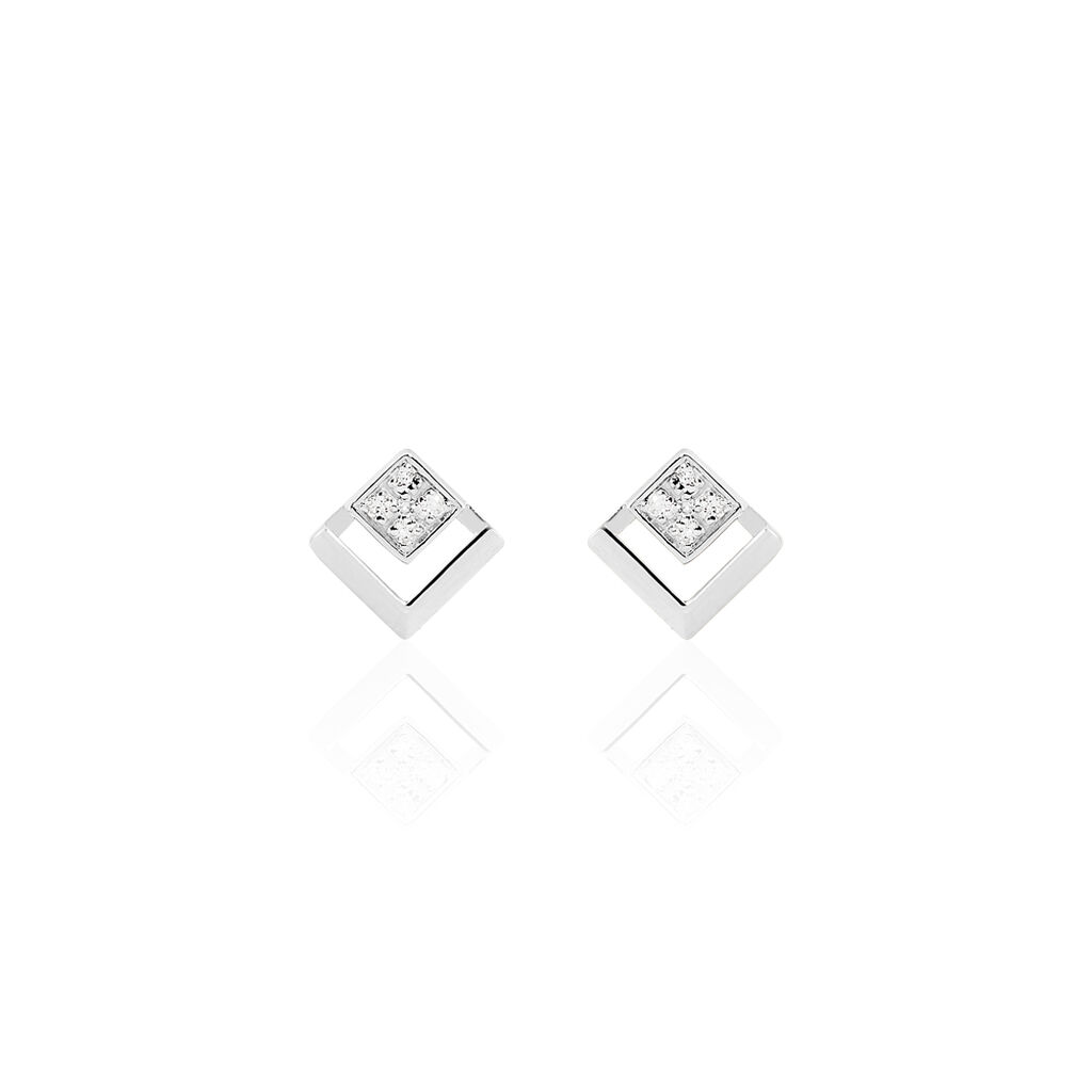 Boucles D'oreilles Puces Liana Or Blanc Diamant