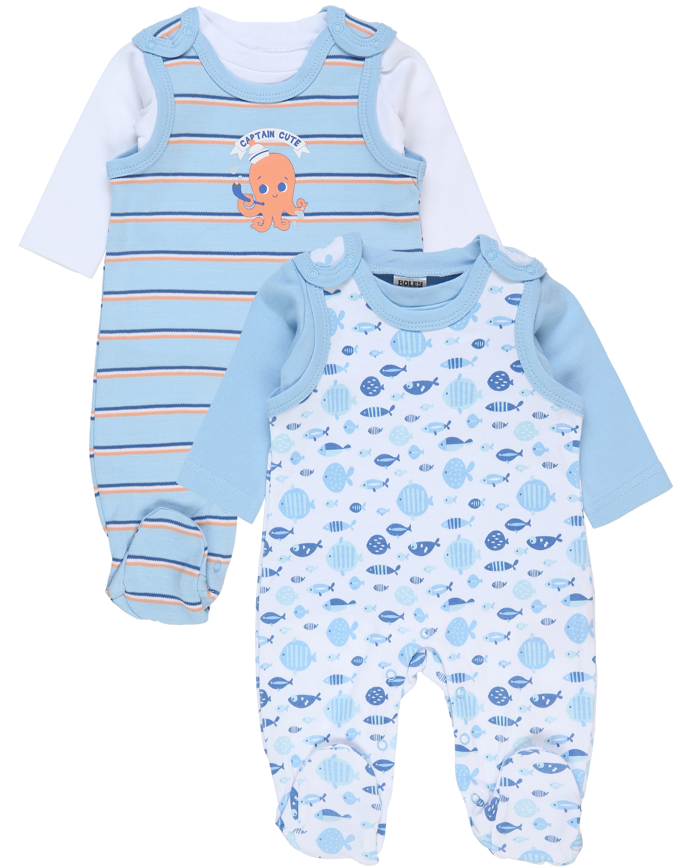 Strampler-Set CAPTAIN FUTURE 2er-Pack in blau/weiß