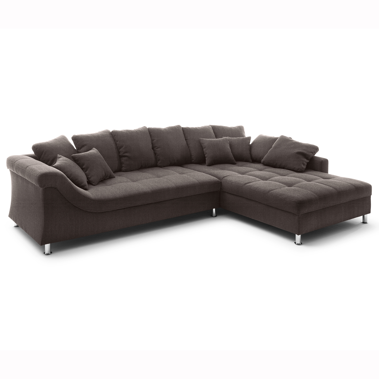 Ecksofa - mocca - beidseitig montierbar