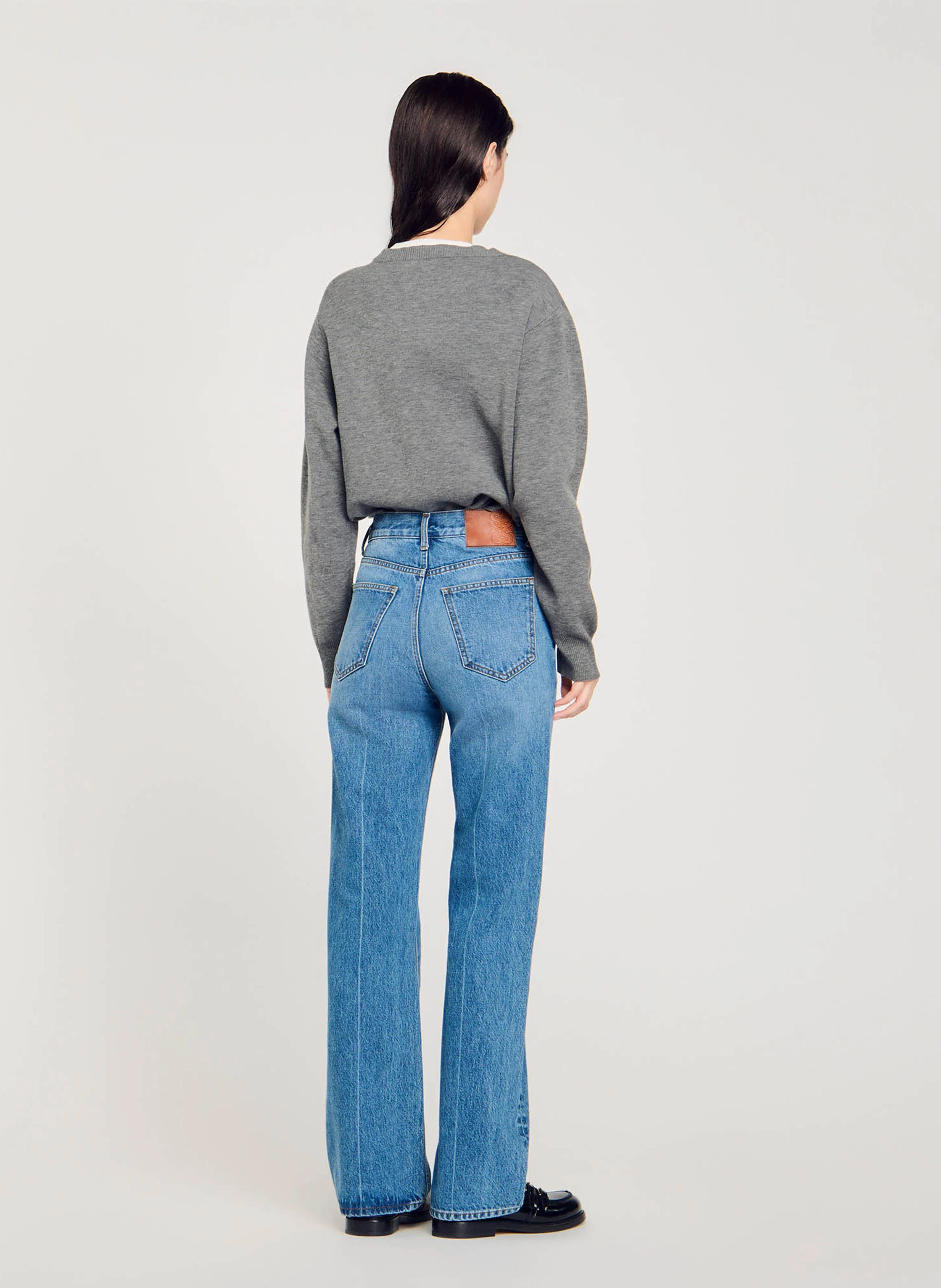 Jean droit en coton | Bleu
