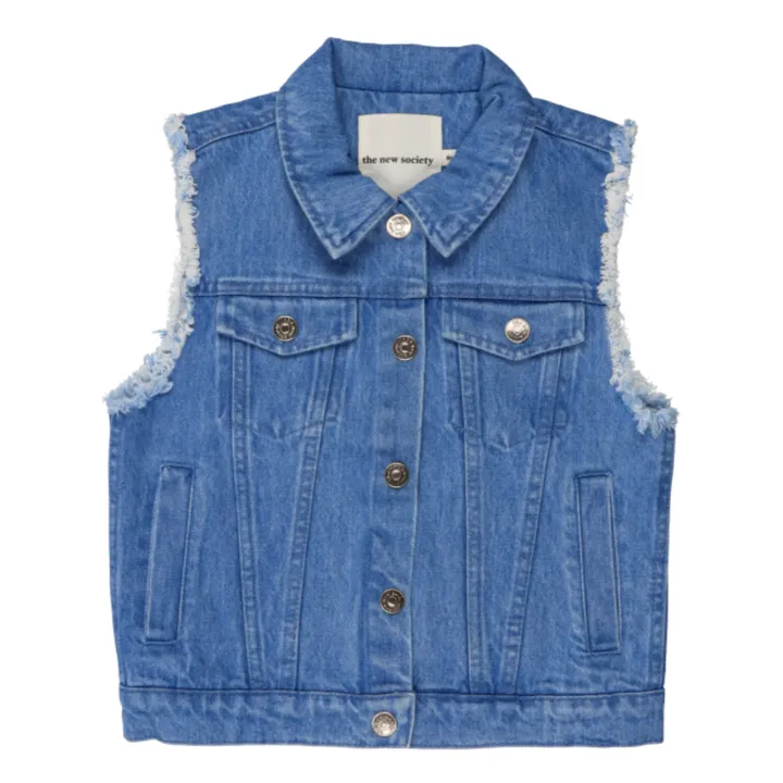 the new society Veste en Jean Sans Manches Woodland | Bleu