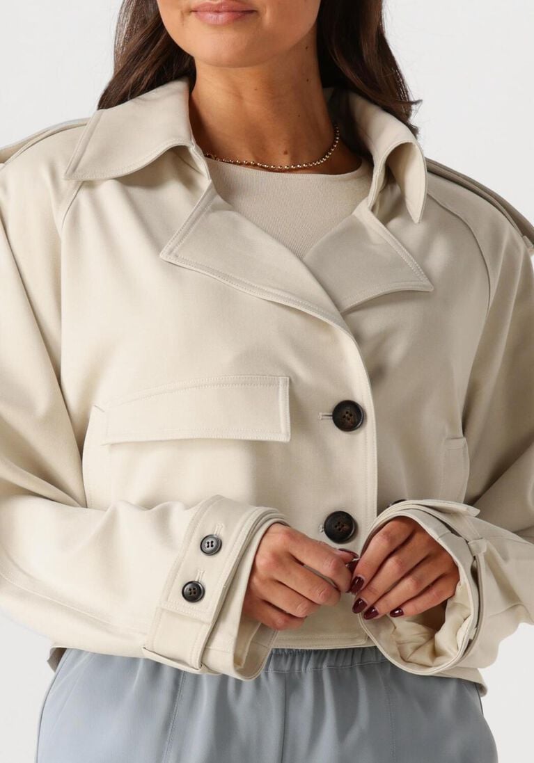 beige gestuz trenchcoats gzedina short jacket