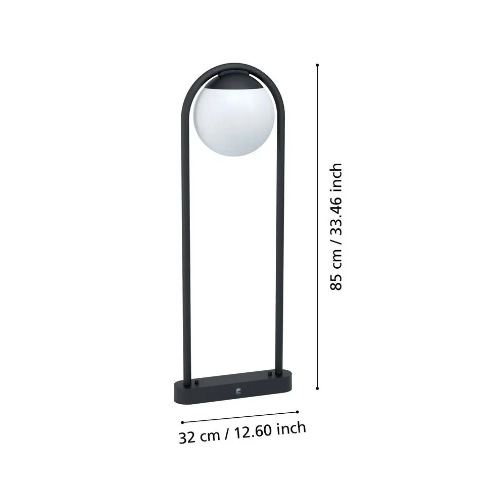 EGLO Prata Vecchia Staande lamp - E27 - 32 cm - Zwart