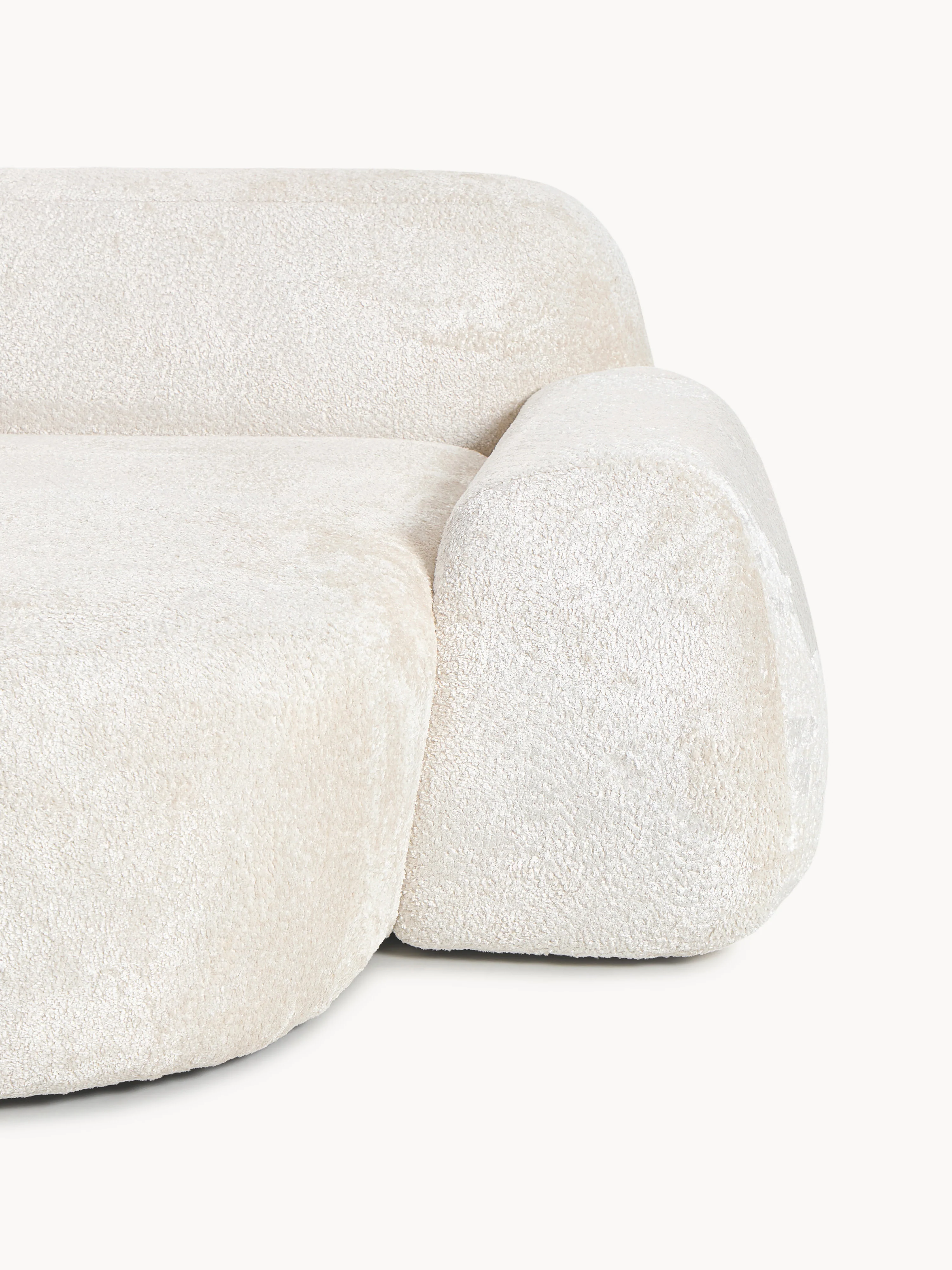 Modulaire teddy-bouclé hoekbank Wolke (3-zits)