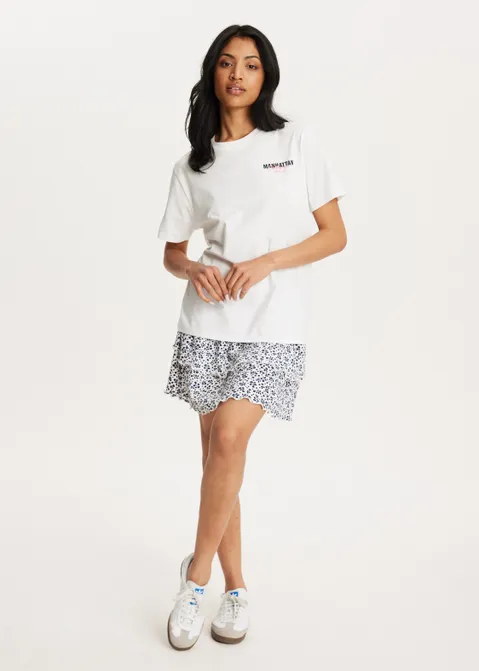 T-shirt met print cute beer wit (WIT)