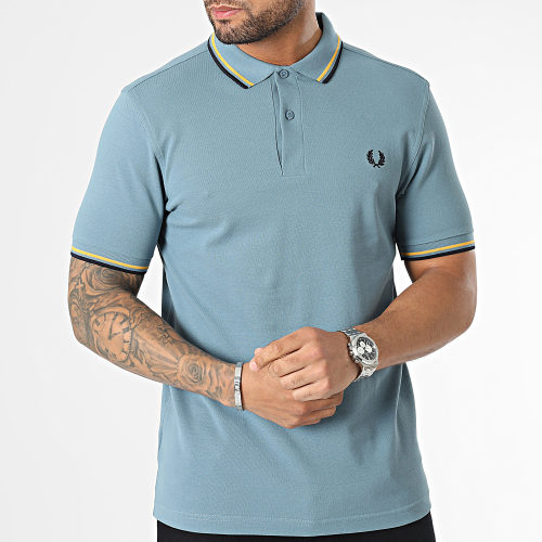 Polo Manches Courtes Twin Tipped M3600 Bleu Clair
