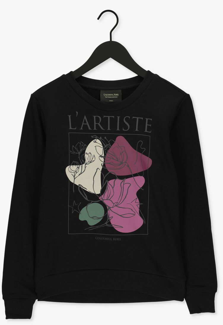 COLOURFUL REBEL zwarte colourful rebel sweater artiste basic sweat