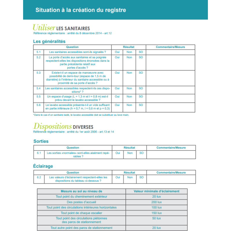 Registre public d'Accessibilité