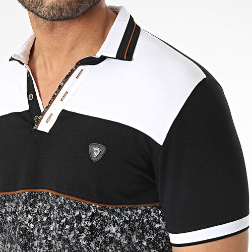 Polo Manches Courtes Noir Blanc