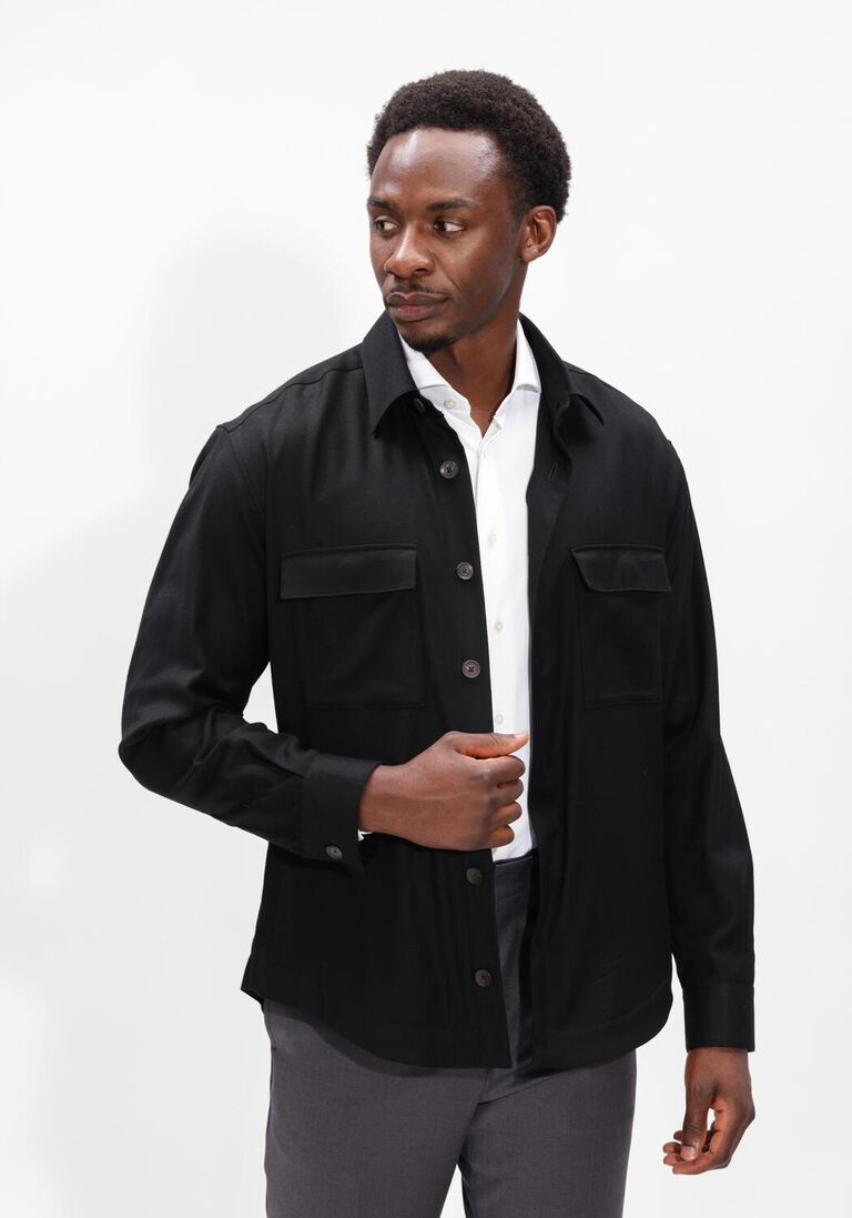 zwarte xacus overshirt 91155 154ml