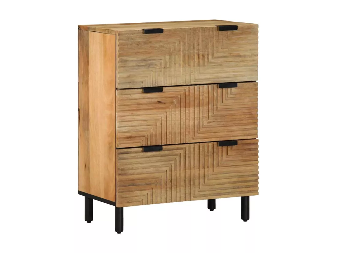 Buffet marron 60x33x75 cm bois massif de manguier