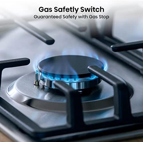 Hisense GM663XB Plaque de cuisson à gaz, 4 zones de cuisson, largeur 60 cm, brûleur wok double couronne et grilles en fonte, allumage intégré, anti empreintes digitales en acier inoxydable : Gros électroménager