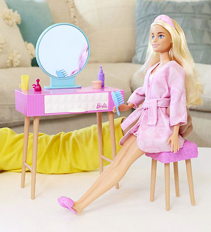 Barbie Puppe m. Zubehör - 30 cm - Schlafzimmer