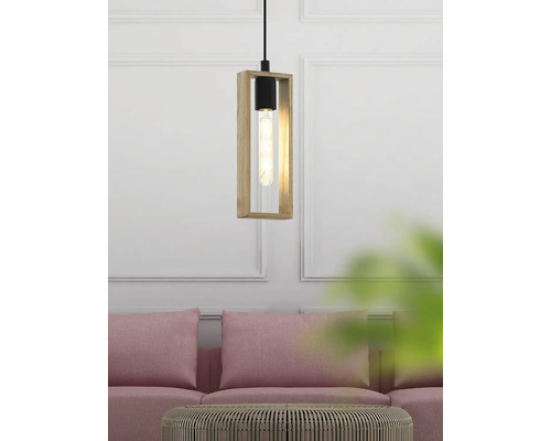 Hanglamp, 1-lichts, H 110 cm, zwart