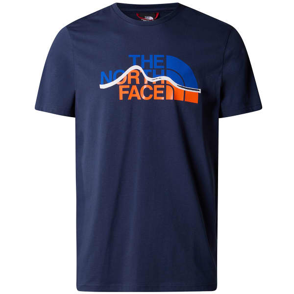 T-shirt THE NORTH FACE M S/S MOUNTAIN LINE TEE SUMMIT NAVY/POWER ORANGE