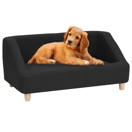 Sofá retangular para cachorro, preto
