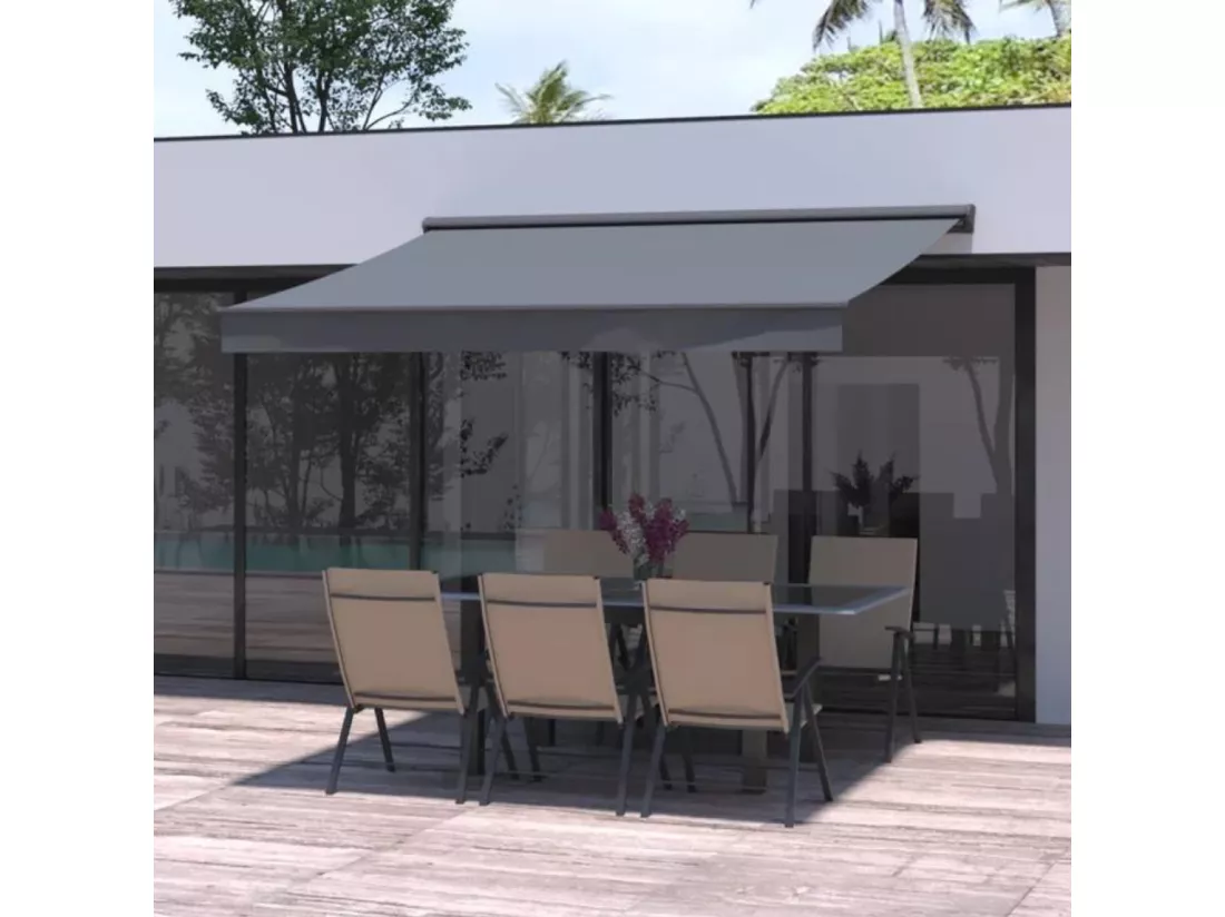 Store banne manuel 3 x 2 m gris PISA