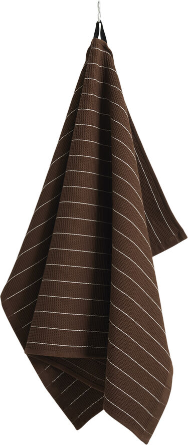 Hay Canteen Tea Towel-Chocolate pinstri Chocolate pinstripe