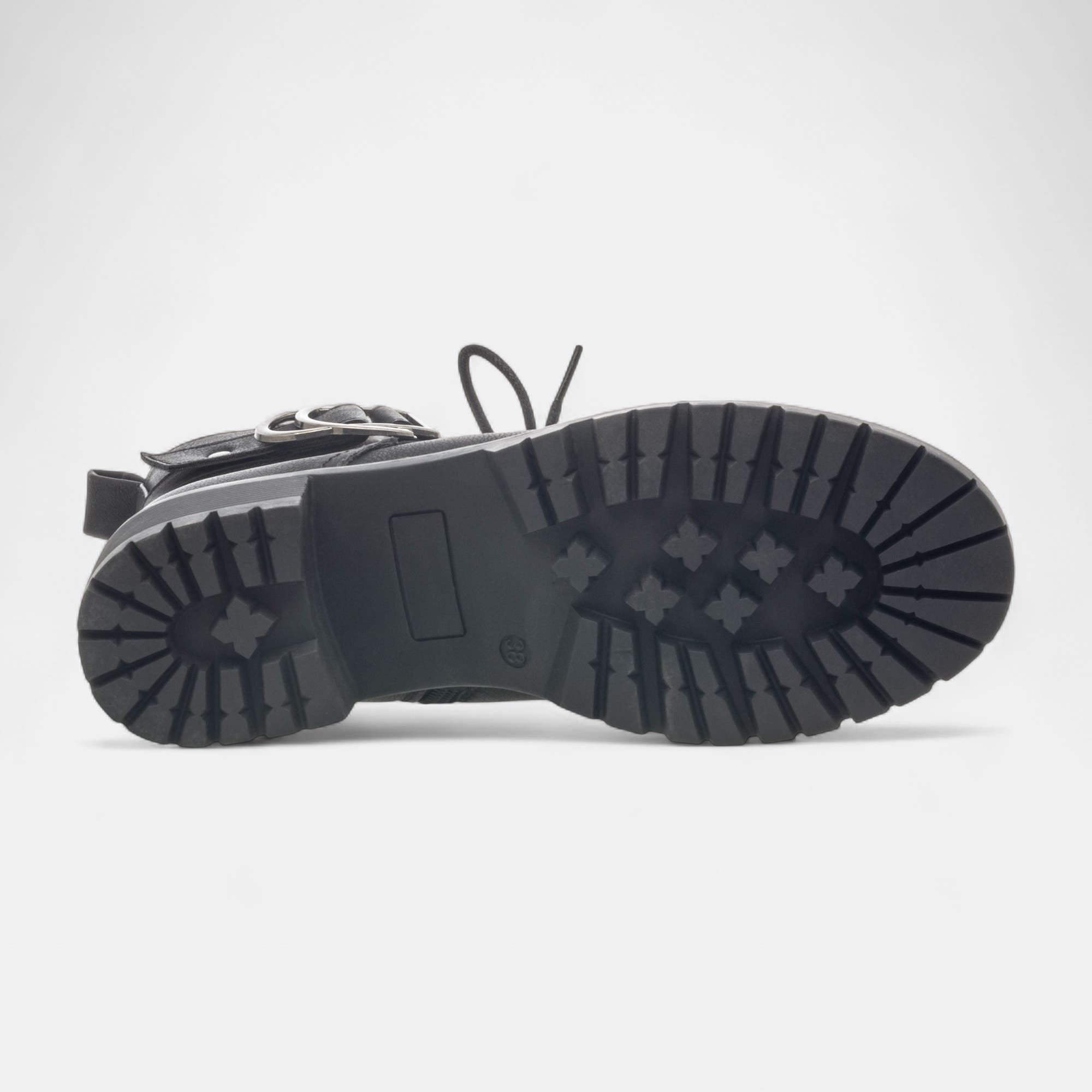 Bottines à lacets à talon Femme noir