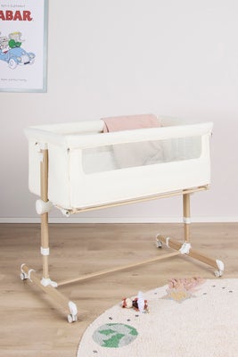 Beemoo CARE Calm Bedside Crib, Nature/White