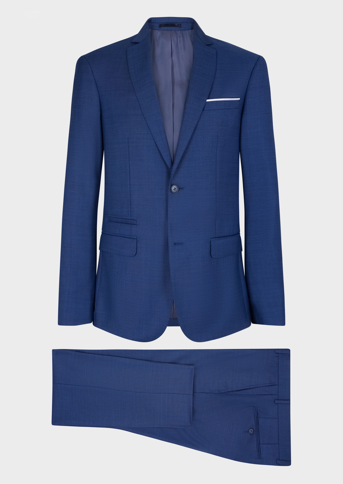 Costume 2 pièces Slim en laine unie bleu cobalt